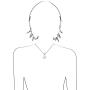 GEMSME 8MM Round Opal Pendant Necklace and 6MM Round Birthstone Stud Earrings Set (white-gold-plated-base)