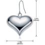 Gold Plated Bold Smooth Puffed Heart Drop Earrings with Sterling Silver Post Love Fine Jewelry for Women Gifts for Her