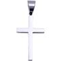 Double Rainbow Jewelry 16''-36'' Mens Stainless Steel Unisex Silver Plain Cross Pendant 3.5MM Rolo Pearl Box Chain Necklace Link