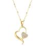 14k Gold Natural Diamond Heart Necklace for Women, Anniversary Jewelry for Wife/Girlfriend, Love Gifts for Her (0.1ct), 16-18 Inch