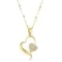14k Gold Natural Diamond Heart Necklace for Women, Anniversary Jewelry for Wife/Girlfriend, Love Gifts for Her (0.1ct), 16-18 Inch