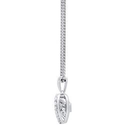 Dancing Diamond Petite Heart Pendant Necklace in 925 Sterling Silver by Parade of Jewels (1/7 ct.tw.), 18''