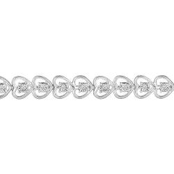 Fifth and Fine 1/8 Carat tw Natural Diamond Heart Tennis Bracelet in 925 Sterling Silver