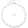 Femtindo Faux Pearl Necklace Bracelet Stud Earrings for Women Bridal Jewelry Set for Wedding Fit with Bridesmaids Dress