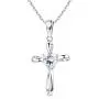 Sllaiss Sterling Silver Tiny Cross Pendant Necklace Heart Crystals From Austria White Gold Plated Celtic Knot Infinity Love Necklace For Women