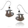 Sienna Sky Hand Painted Hanging Sloth Earrings, Surgical Steel Ear Wires