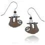 Sienna Sky Hand Painted Hanging Sloth Earrings, Surgical Steel Ear Wires
