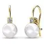 Cate & Chloe Cassie Refined 18k White Gold Pearl Drop Earrings with Swarovski Crystals, Womens Gold Earrings, Pearl Dangle Earrings for Women, Special Occasion Jewelry