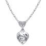 RIMAYZI Platinum-Plated Forever Love 3 Heart Crystals Necklace for Women Girl Pendant with Elegant Box Dainty Anniversary Jewelry Valentines Day Gifts for her