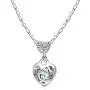 RIMAYZI Platinum-Plated Forever Love 3 Heart Crystals Necklace for Women Girl Pendant with Elegant Box Dainty Anniversary Jewelry Valentines Day Gifts for her