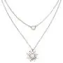 HUNO Double Chains Moon and Sun Layered Choker Necklace Sunflower Opal Pendant Necklace Gift for Women HUNO Double Chains Moon and Sun Layered Choker Necklace Sunflower Opal Pendant Necklace Gift for Women