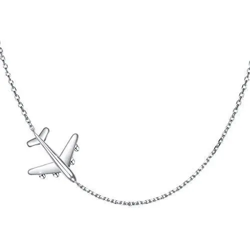 Aircraft Jelwery Set S925 Sterling Silver Airplane Choker Necklace Ring Bracelet Anklet Earrings for Women Teen Girls, Best Gifts for Stewardess Flight Attendants Pilots Aircraft Jelwery Set S925 Sterling Silver Airplane Choker Necklace Ring Bracelet Anklet Earrings for Women Teen Girls, Best Gifts for Stewardess Flight Attendants Pilots
