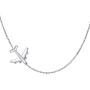 Aircraft Jelwery Set S925 Sterling Silver Airplane Choker Necklace Ring Bracelet Anklet Earrings for Women Teen Girls, Best Gifts for Stewardess Flight Attendants Pilots