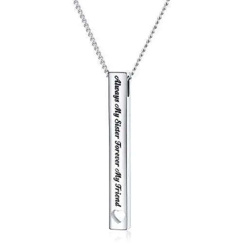Sister Gifts from Sister - Always My Sister Forever My Friend Bar Necklace - Birthday Jewelry Gift Necklaces for Sisters Sister Gifts from Sister - Always My Sister Forever My Friend Bar Necklace - Birthday Jewelry Gift Necklaces for Sisters