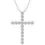 1/4 Carat to 1/2 Carat Diamond Cross Pendant Necklace in 10K Solid Gold (Silver Chain Included)