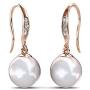Cate & Chloe Betty 18K White Gold Plated Freshwater Pearl Earrings with Swarovski Crystals, Beautiful Classic Pearl Drop Dangle Earrings, Womens Special Occasion Jewelry