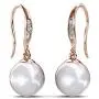 Cate & Chloe Betty 18K White Gold Plated Freshwater Pearl Earrings with Swarovski Crystals, Beautiful Classic Pearl Drop Dangle Earrings, Womens Special Occasion Jewelry