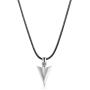 MANBU 925 Sterling Silver Men Jewelry Arrowhead Pendant Necklace with Woven Wax Rope Chain