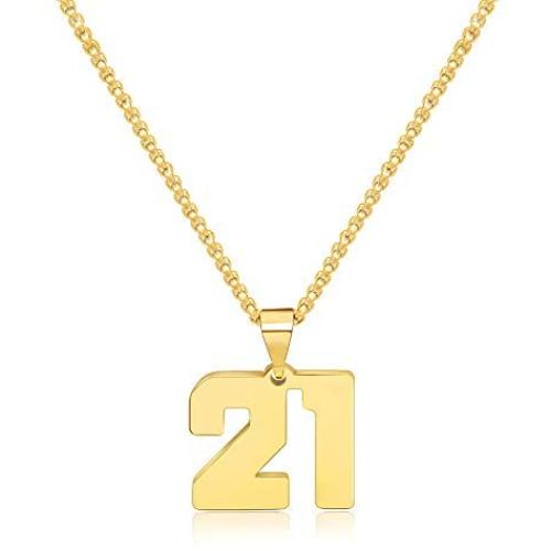 Gold Initial Necklaces for Women Gold Letter Necklaces 26 Capital A-Z, Letter Pendant Necklaces for Women,Gold Number Necklace for Men Boys Football/Soccer