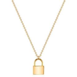VACRONA Dainty Gold Lock Initial Necklace 18K Gold Plated Initial Padlock Layered Lock Necklace Personalized Monogram Old English Engraved Alphabet Symbol Custom Letter Necklace