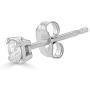 Natural Round Diamond Single Stud Earring in 14K White, Yellow, or Rose Gold for Women & Men with Push-Back