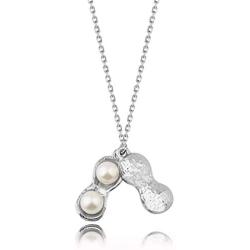CENWA Pearl Peanut Pendant Necklace Mom of Twins Necklace Mother Daughter Jewelry Mommy to Be Twin Mom Gift Valentines Day Gifts
