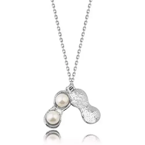 CENWA Pearl Peanut Pendant Necklace Mom of Twins Necklace Mother Daughter Jewelry Mommy to Be Twin Mom Gift Valentines Day Gifts