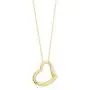 Floating Puff Open Heart Fancy Pendant Necklace 14K Yellow Gold on Box Chain Italy UNICORNJ 16''