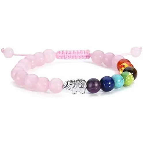 Top Plaza 7 Chakra Bead Bracelet Elephant Gifts Distance Couples Bracelets Lava Rock Stone Healing Crystals Yoga Anxiety Bracelets for Women Men Top Plaza 7 Chakra Bead Bracelet Elephant Gifts Distance Couples Bracelets Lava Rock Stone Healing Crystals Yoga Anxiety Bracelets for Women Men