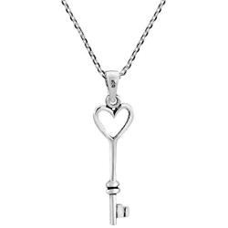 AeraVida Romantic Inspired Key to My Heart .925 Sterling Silver Pendant Necklace