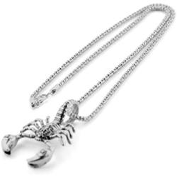 Scorpion Pendant Necklace for Men, Gothic Scorpion King Necklace with 23.6” Chain, Punk Rock Scorpion Amulet Necklace, Scorpio Necklace, Constellation Jewelry Gift for Men Boys