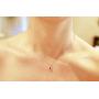Gin & Grace 10K White Gold Natural Diamond (I1,I2) & Pear Cut Genuine Ruby Pendant for Women