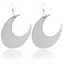 Exaggerated Big Punk Night Club Personality Black & Mirror Surface Silver Acrylic Moon Earrrings Dangle Drop Women Jewelry