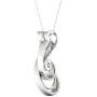 IGI Certified 1/6Ct TDW Diamond Sterling Silver Two Stone Pendant Necklace For Women.