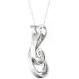 IGI Certified 1/6Ct TDW Diamond Sterling Silver Two Stone Pendant Necklace For Women.
