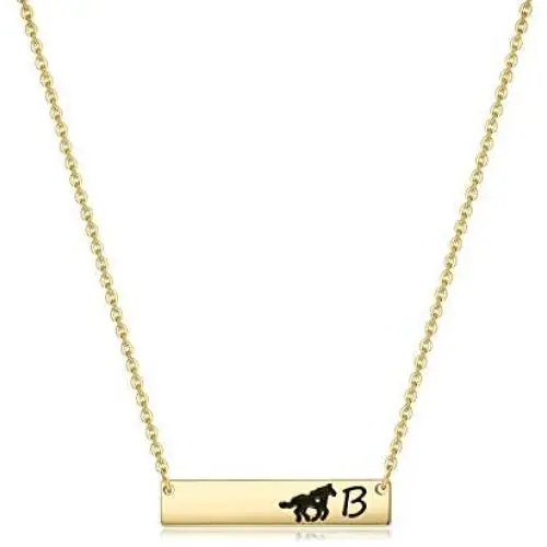 MONOOC Horse Gifts for Girls Necklace, Horse Necklaces Jewelry for Little Girls Pendant Necklace Kids Horse Themed Gifts for Horse Lover Children Women Initial Horse Bar Necklace MONOOC Horse Gifts for Girls Necklace, Horse Necklaces Jewelry for Little Girls Pendant Necklace Kids Horse Themed Gifts for Horse Lover Children Women Initial Horse Bar Necklace