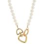 Eseres Pearl Necklace for Women with Heart Knot Pendant Girls Gift