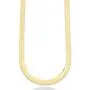 Miabella Solid 18K Gold Over Sterling Silver Italian 10mm Flat Herringbone Chain Necklace for Women Men 17, 18, 20, 22 Inch 925 Made in Italy