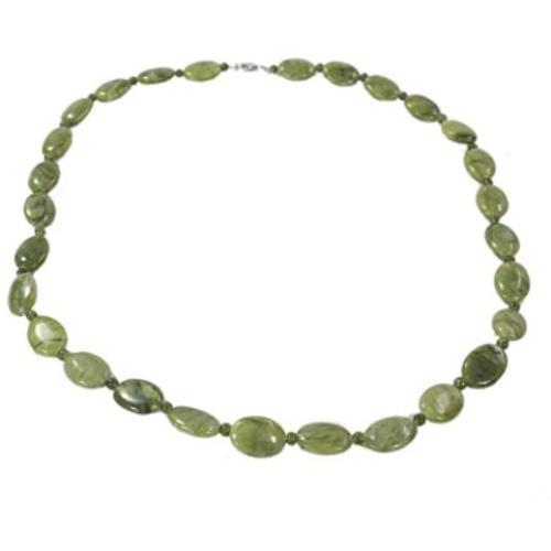 Connemara Marble Women’s Oval Bead Necklace Made in Ireland