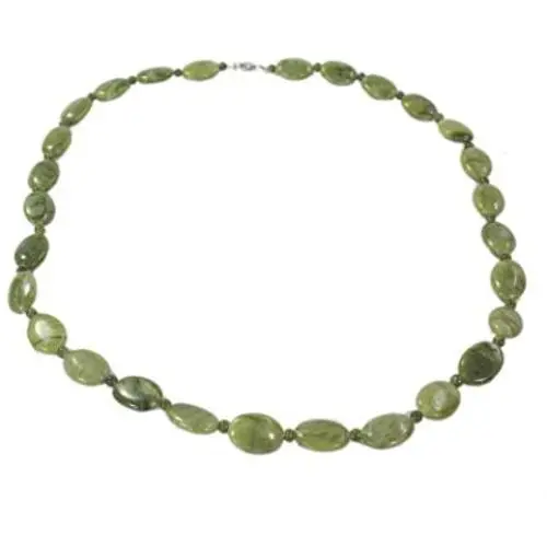 Connemara Marble Women’s Oval Bead Necklace Made in Ireland Connemara Marble Women’s Oval Bead Necklace Made in Ireland