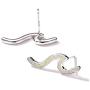 Angol 925 Sterling Silver Wave Jewelry Set, Wave Ring Necklace Earring Ocean Sea, Opal Jewelry Set with Gift Box