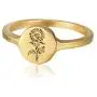 YeGienor Handmade Flower Signet Ring -18K Gold Over 925 Sterling Silver-Minimalistic Statement Ring with Botanical Engraved- Delicate Jewelry Gift for Women/Girls YeGienor Handmade Flower Signet Ring -18K Gold Over 925 Sterling Silver-Minimalistic Statement Ring with Botanical Engraved- Delicate Jewelry Gift for Women/Girls