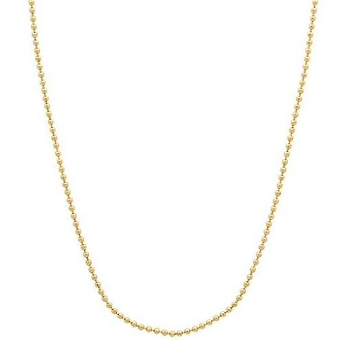 The Bling Factory 1mm-6mm 14k Yellow Gold Plated Ball Military Chain Necklace or Bracelet