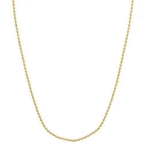 The Bling Factory 1mm-6mm 14k Yellow Gold Plated Ball Military Chain Necklace or Bracelet The Bling Factory 1mm-6mm 14k Yellow Gold Plated Ball Military Chain Necklace or Bracelet