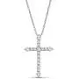 10K White Gold Diamond Cross Pendant with Sterling Silver Chain Necklace (1/4 cttw, I-J Color, I2-I3 Clarity), 18'' 10K White Gold Diamond Cross Pendant with Sterling Silver Chain Necklace (1/4 cttw, I-J Color, I2-I3 Clarity), 18''