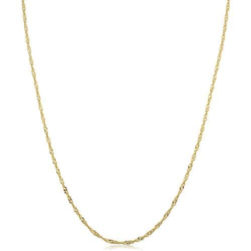 Kooljewelry 10k Yellow Gold Singapore Chain Necklace (0.7 mm, 1 mm, 1.4 mm, 1.7 mm)