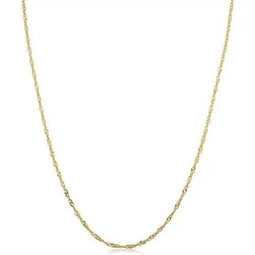 Kooljewelry 14k Yellow Gold Singapore Chain Necklace (0.7 mm, 1 mm, 1.4 mm, 1.7 mm)