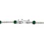Sterling Silver Genuine, Created or Simulated Gemstone & White Topaz Round Halo Tennis Bracelet