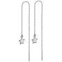 Delicate Long Chain Threader Drop Earrings Tiny Star Ball Crystal Drop Pendant for Women Girls Fashion Jewelry Gift
