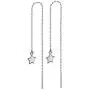 Delicate Long Chain Threader Drop Earrings Tiny Star Ball Crystal Drop Pendant for Women Girls Fashion Jewelry Gift